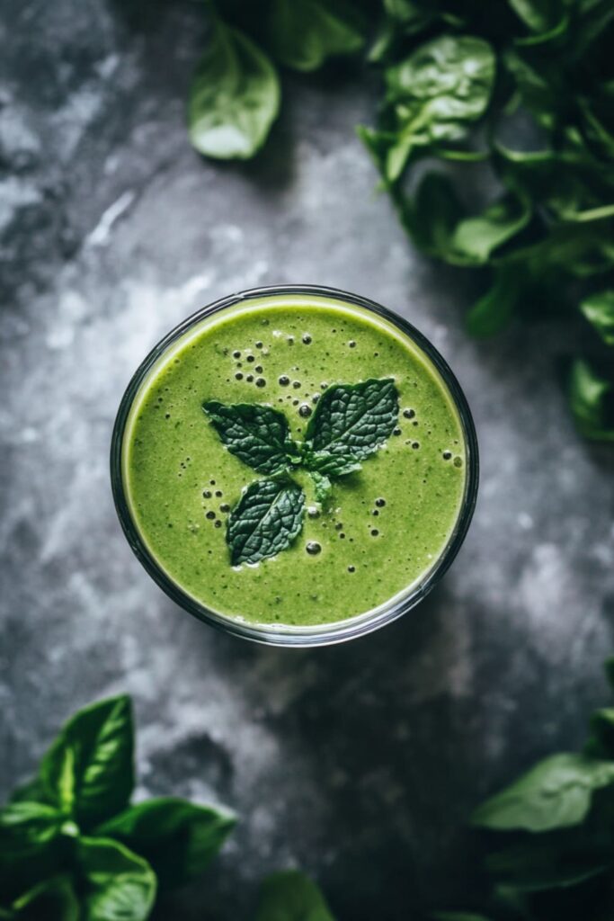 Refreshing Green Detox Smoothie with Fresh Mint and Spinach – A Healthy and Energizing Vegan Smoothie Recipe